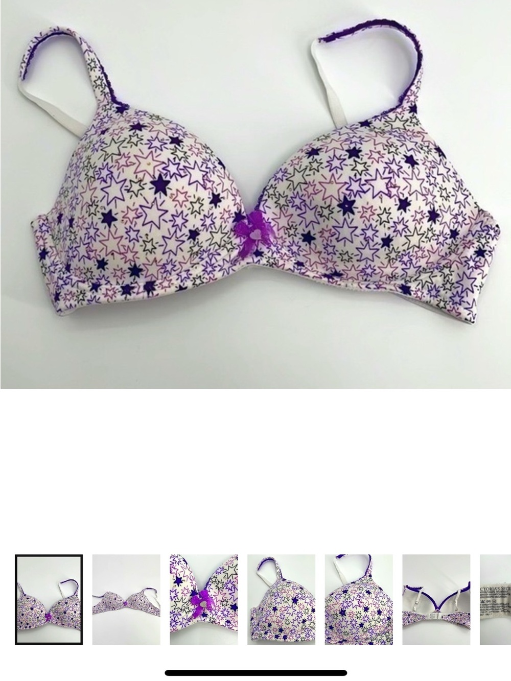 UEC Body By Victoria padded bra star burst with tiny rhinestones 34C